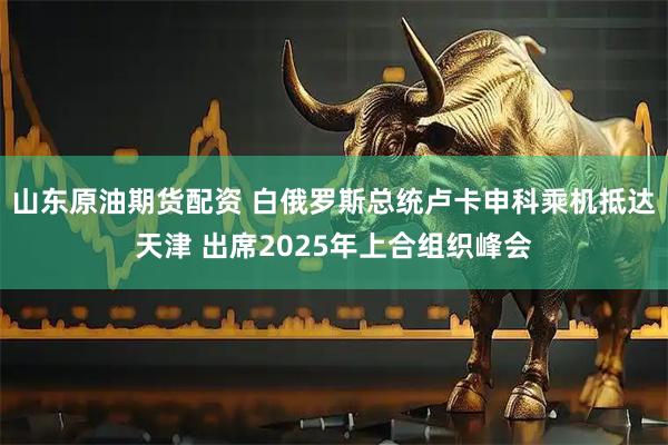 山东原油期货配资 白俄罗斯总统卢卡申科乘机抵达天津 出席2025年上合组织峰会